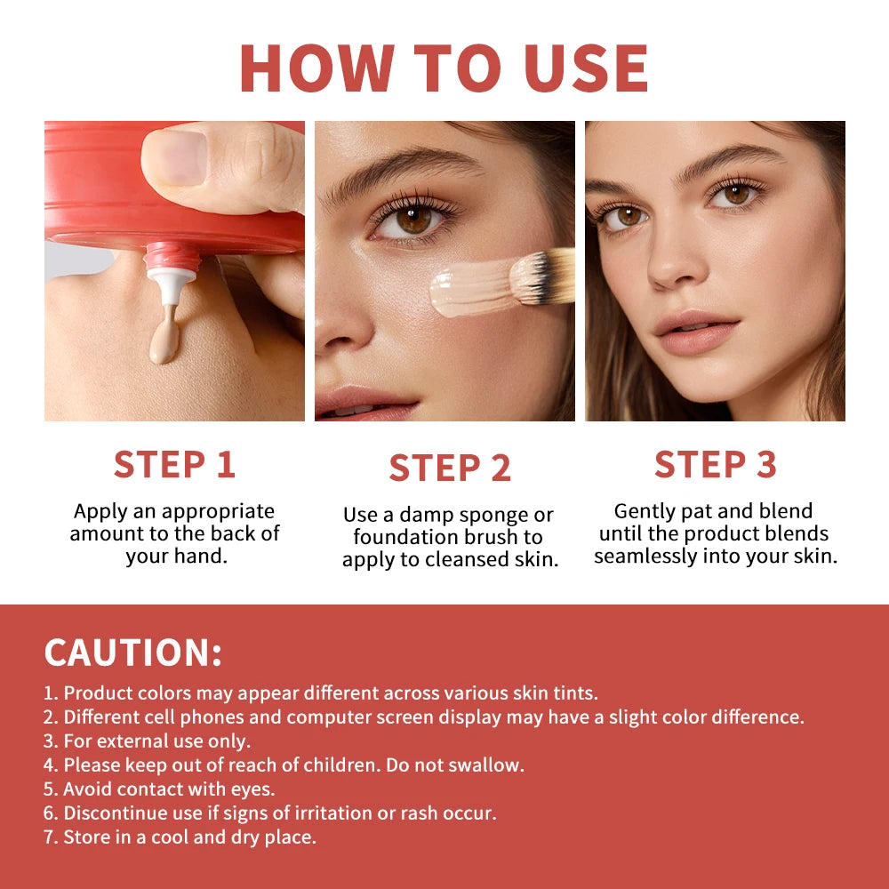 Long-Lasting Buildable Coverage Glow Skin Tint Foundation 6 Colors Natural Look Radiant Finish Beauty Makeup Cosmetic Foundation Oasis Select