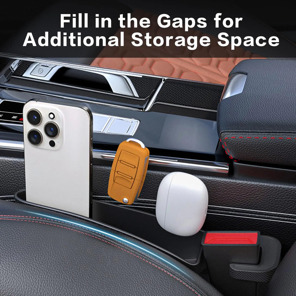 Car Seat Gap Filler Organizer Box with Charging Cable Slot