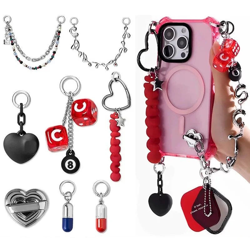 DIY Phone Charm Lanyard Hook Sticker for iPhone & Galaxy Cases