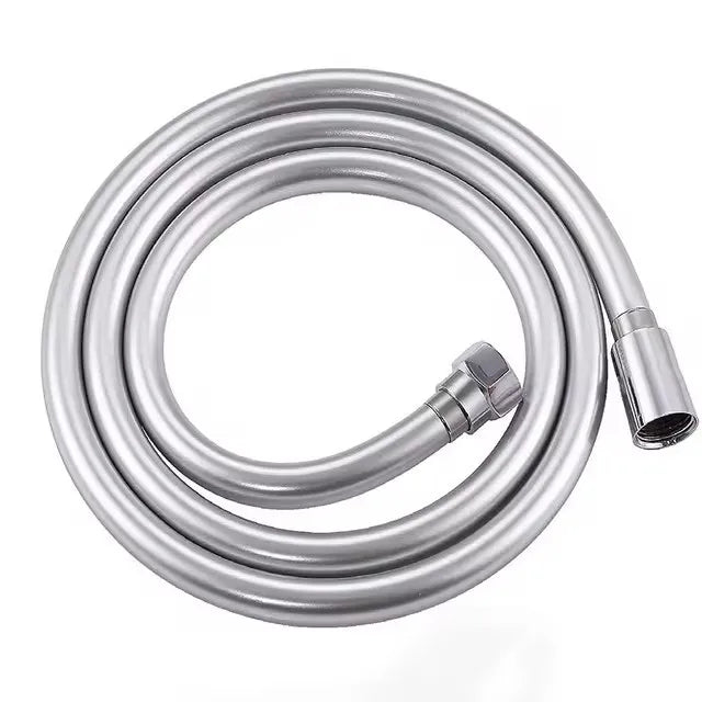 1.5/2/3M PVC Handheld Shower Head Hose Universal Flexible Anti Winding Explosion-proof Water Tube Bathroom Faucet Extension Pipe Oasis Select Sliver 150cm