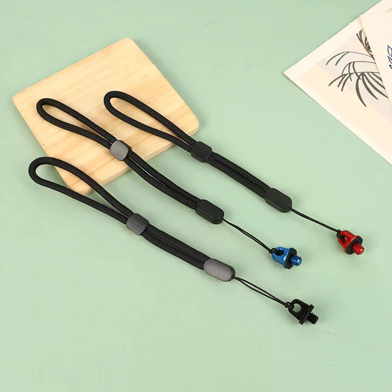 New 1/4 Inch Handle Camera Screw 1/4" D Ring Adapter With Adjustable Hand Wristband Lanyard Strap Sling For Tripod Photo Studio Oasis Select