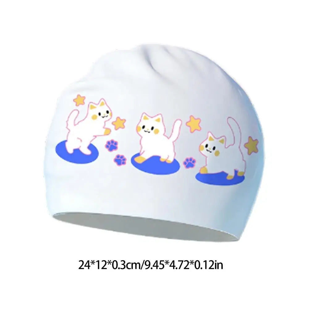 Printed Swimming Cap Women Waterproof Swim Cap Large Size Long Hair Ear Protection Swimming Caps Swimming Accessories Oasis Select B