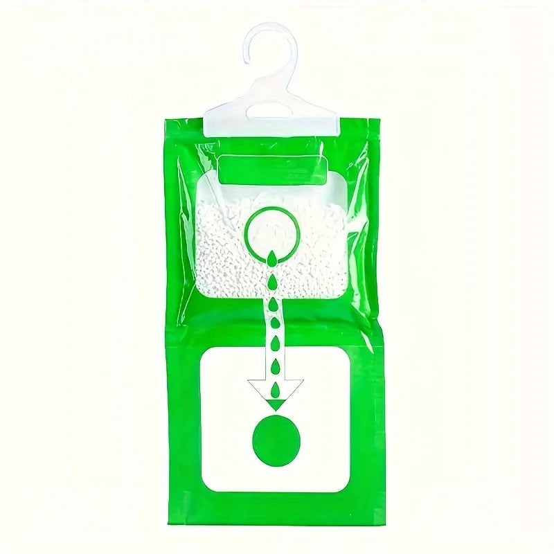 4Pack hanging wardrobe dehumidification bags, non electric moisture absorbing bags, essential household deodorizer Oasis Select