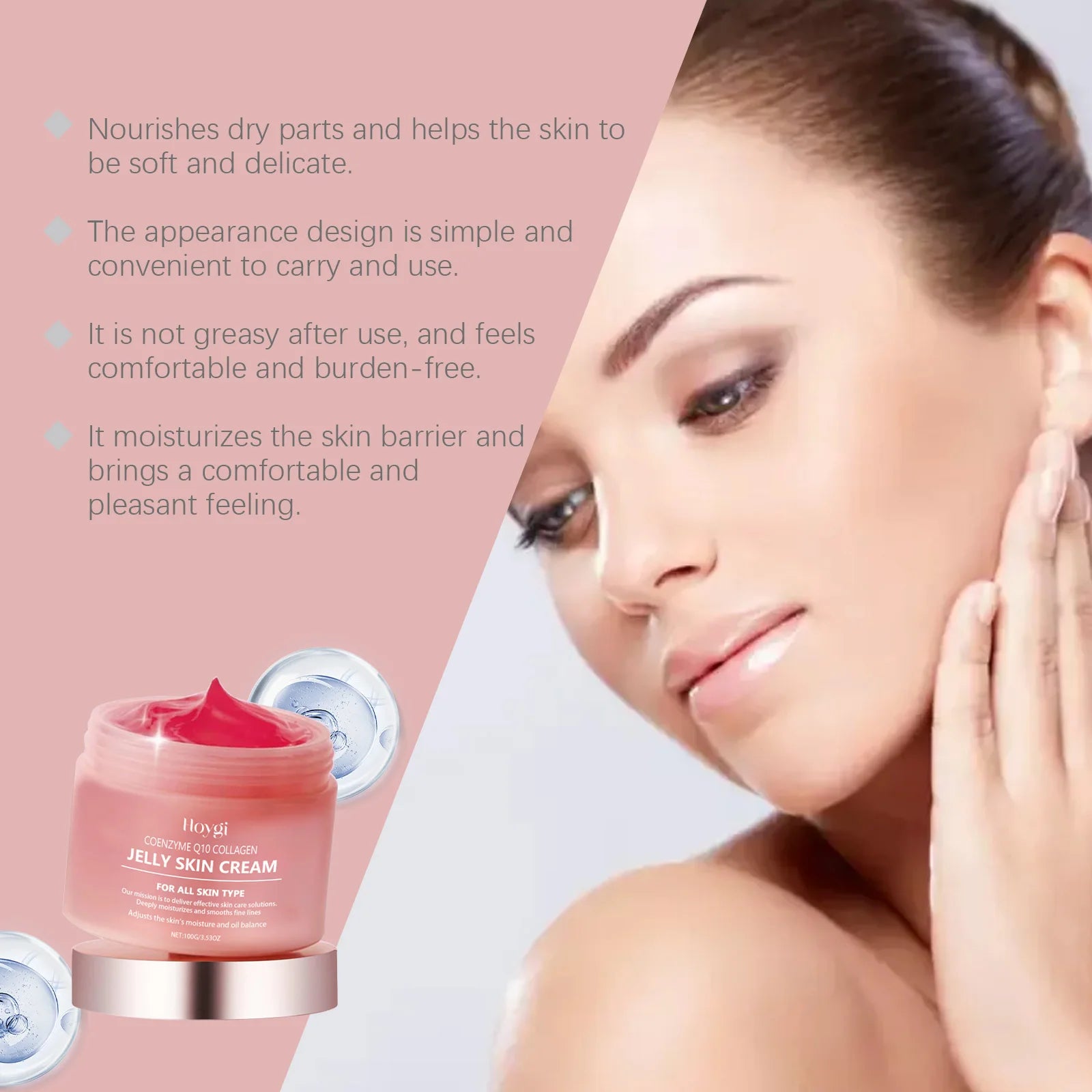 Collagen Jelly Cream Deeply Moisturizing Smooth Skin Tightening Fade Fine Lines Soothing Brightening Hydrating Facial Gel Cream Oasis Select