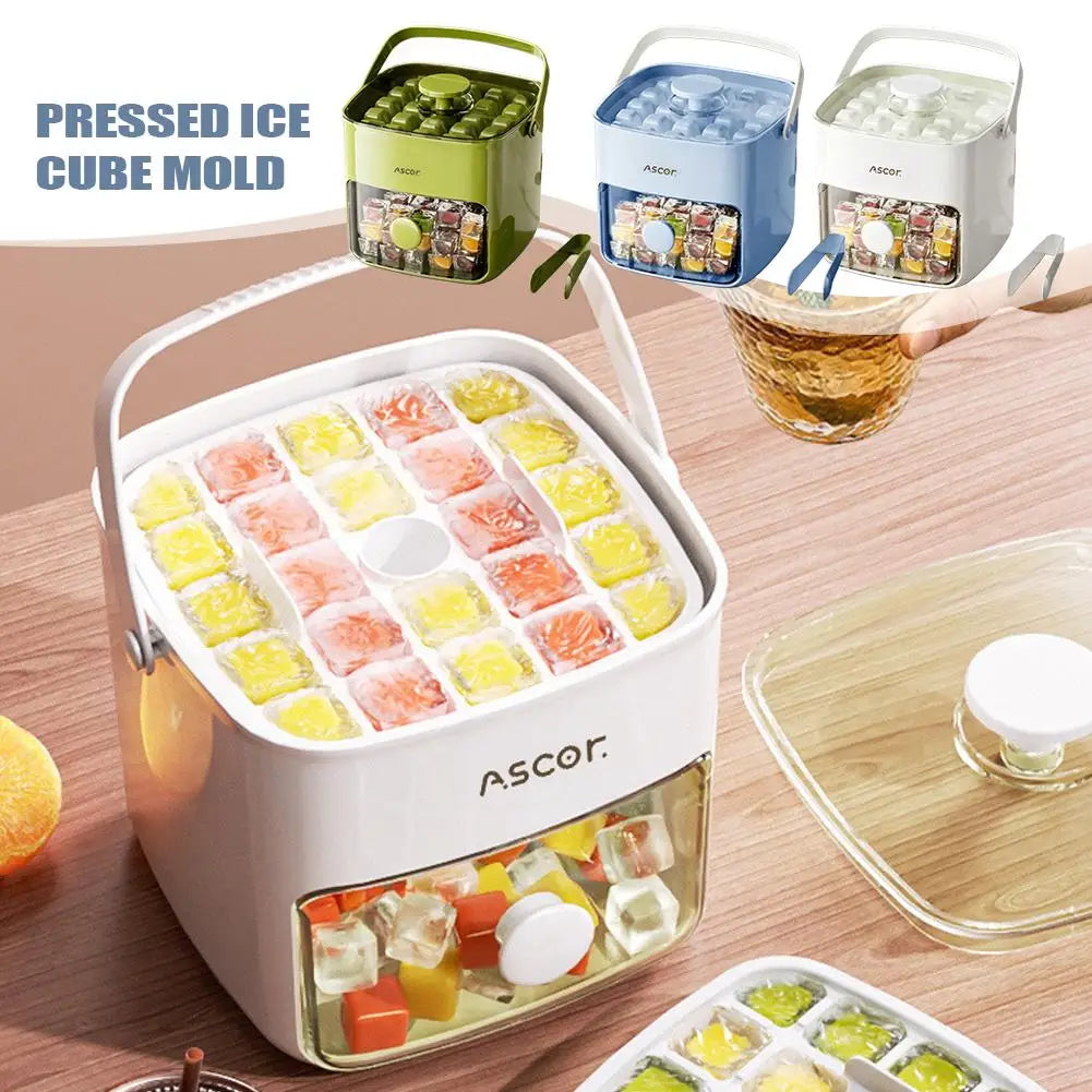 Double Layer Ice Cube Maker Food Grade Silicone Square Ice Cube Tray Homemade DIY for Household Kitchen Party Bar Oasis Select