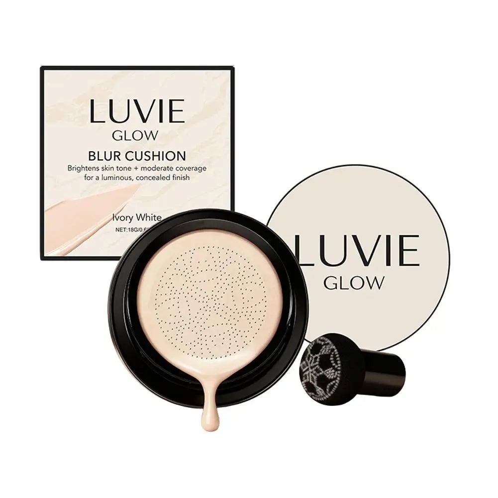 Glow Foundation Mushroom Head Air Cushion CC BB Cream Full Coverage Makeup Foundation Long Lasting Hydrating Even Skin Tone Oasis Select 01 Ivory white