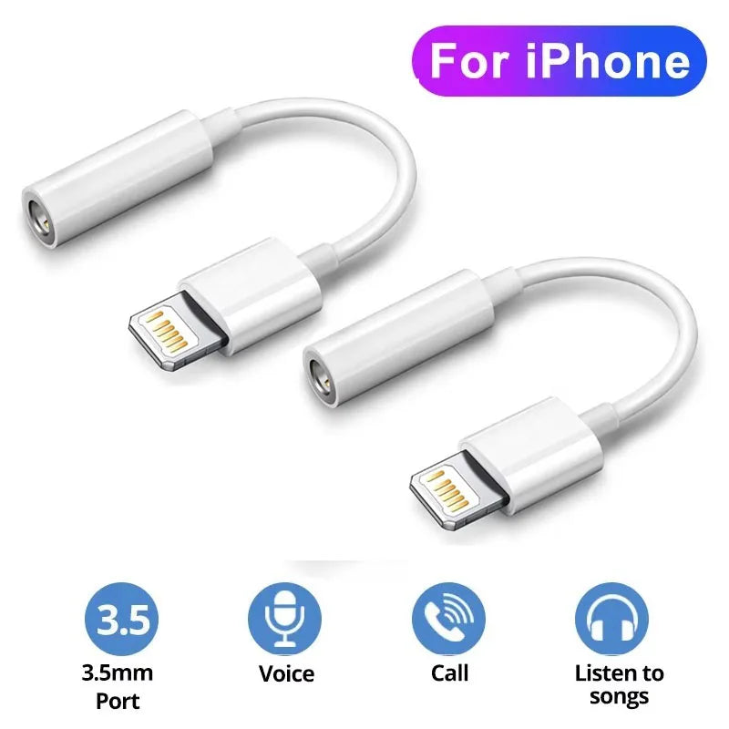 1-8pcs For Lighting Headphone Adapter for IPhone 11 12 13 14 Pro Max 12Mini SE XR X 8 7 + IOS To 3.5 Mm Jack AUX Audio Cable Oasis Select