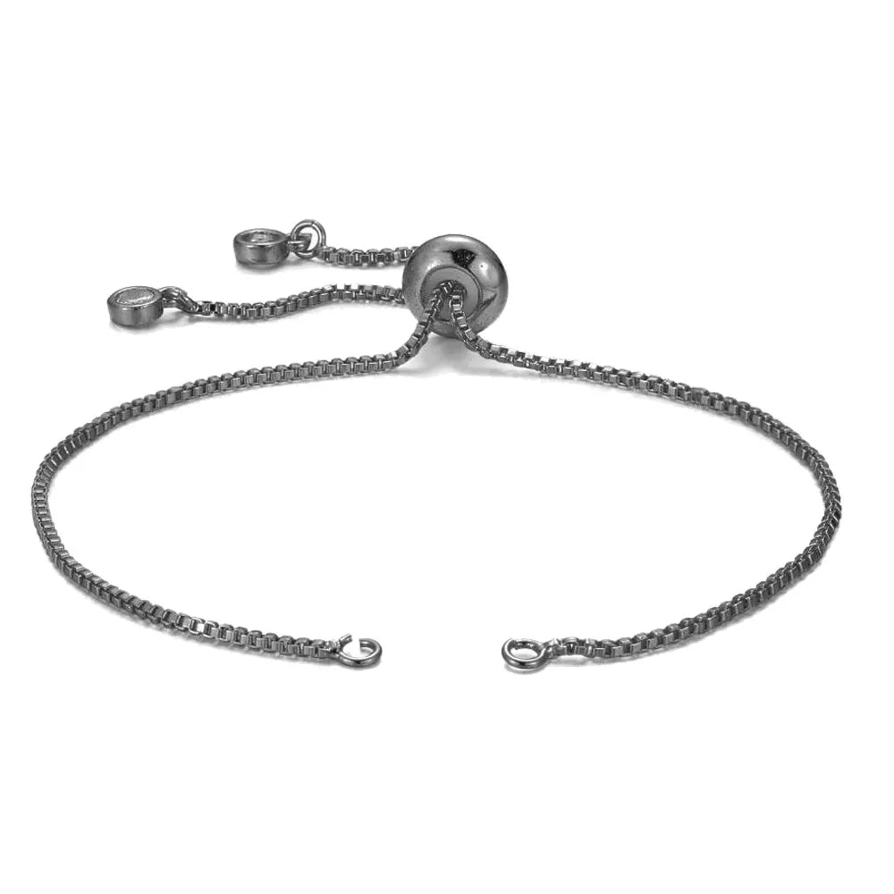 5pcs 18K Gold Brass Adjustable Slider Bracelet Chain for DIY Jewelry Making Findings Extender Chains with Rhinestones End Woman Oasis Select