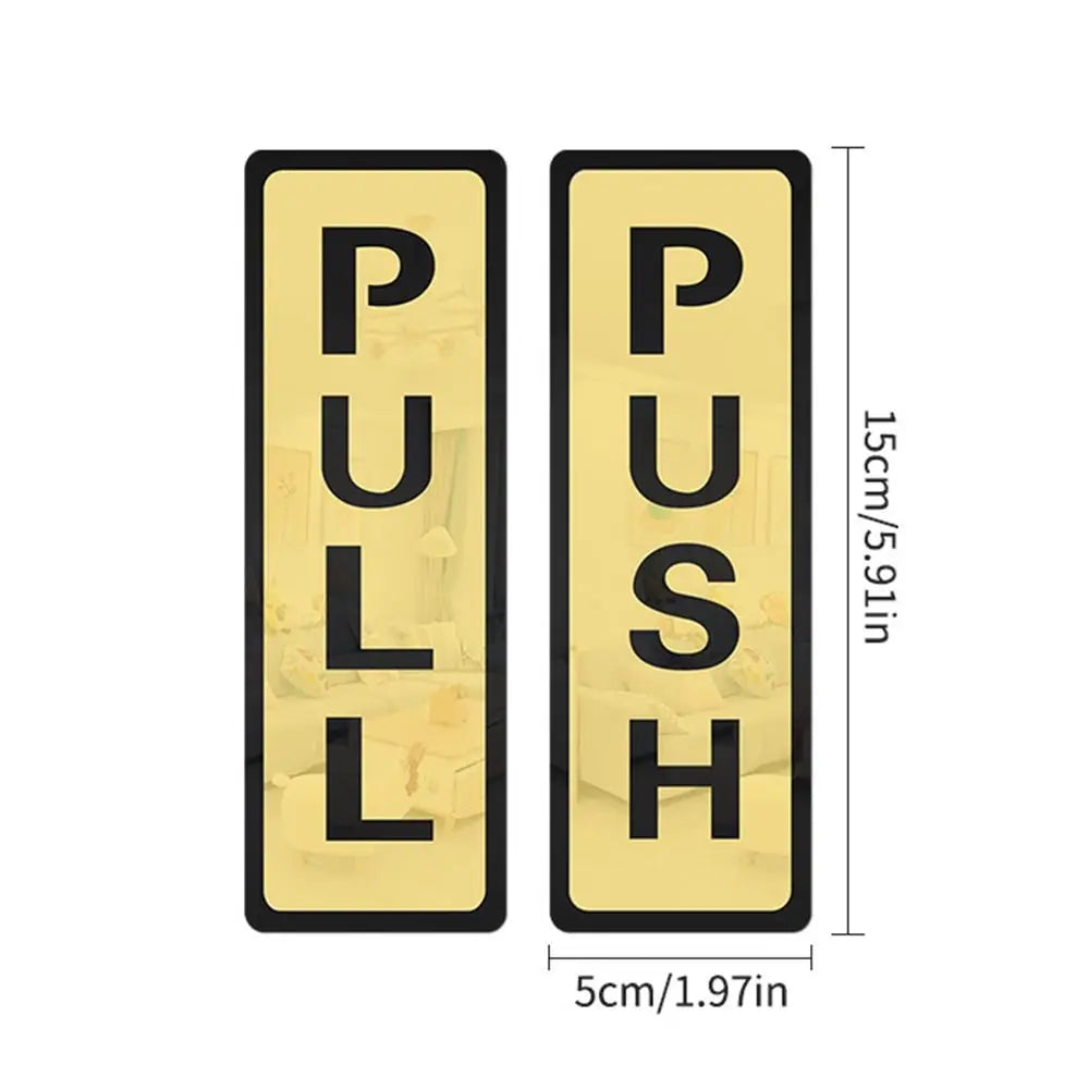 3D Acrylic Push Pull Door Sign Sticker | Self-Adhesive