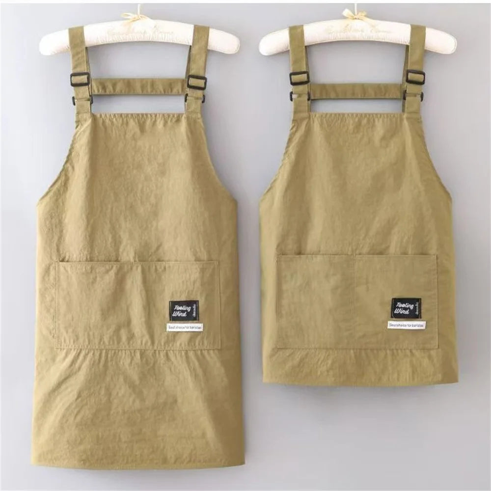 Fashion Strap Style Apron Waterproof Anti-fouling Nail Art Cafe Workwear Sleeveless Catering Waiter Work Clothes Oasis Select