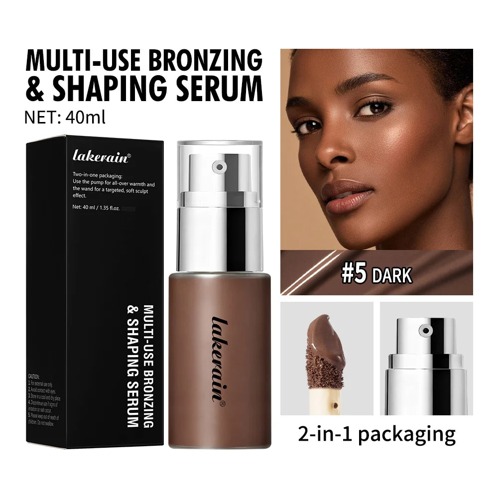 Foundation Multi-Use Bronzing & Shaping Serum Moisturize Nourishes Skin Facial Concealer Brighten Facial Contouring Cosmetics Oasis Select 5Dark