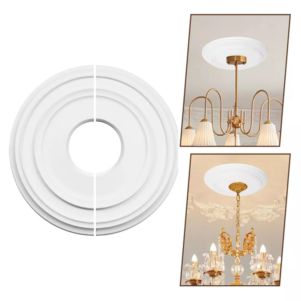 12inch Round PU Decorative Ceiling Fan Light Fixtures Covers Plate Home Improvement Accessories Lighting Supplies Oasis Select