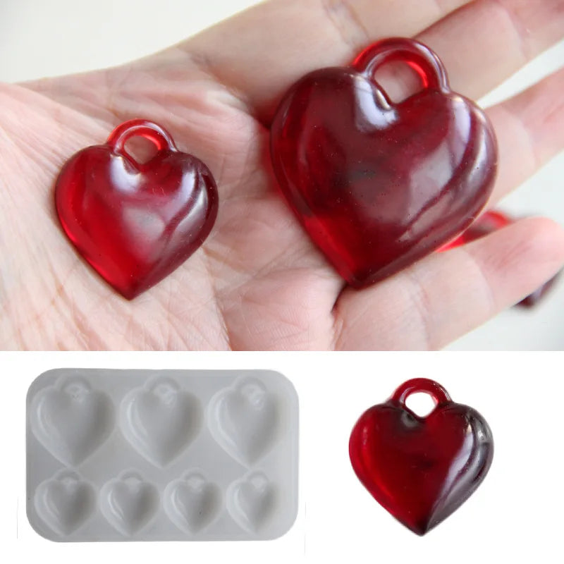 3D Heart Pendant Silicone Mold – Sturdy Easy-Release Resin Jewelry Craft Kit for DIY Charms, Valentine’s Day, New Year Oasis Select