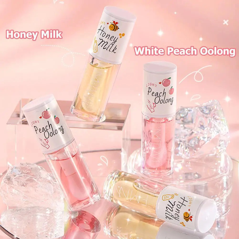 Kawaii Honey Peach Lip Oil – Vitamin E Lip Tint & Plumper Tinted Lip Oil Oasis Select