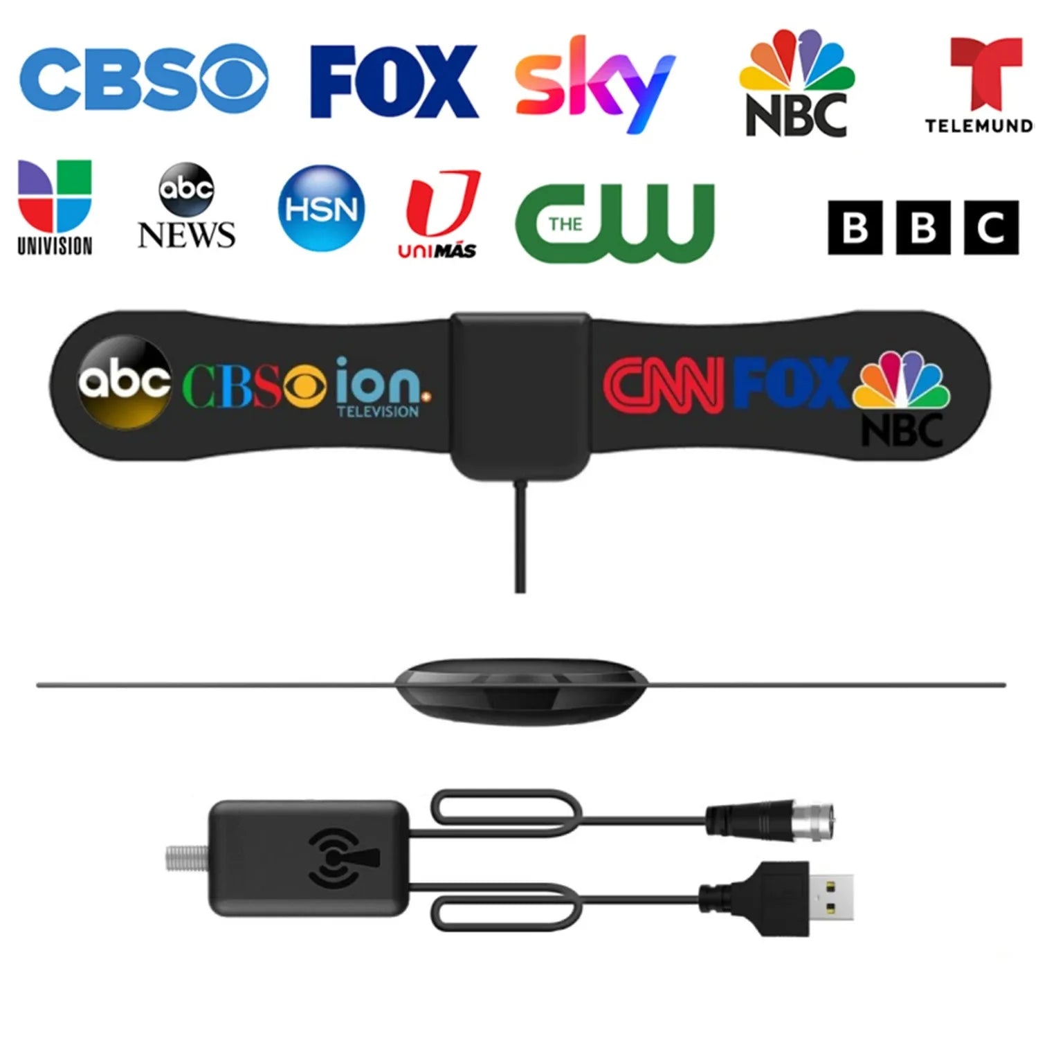 TV Antenna Digital Antenna for Smart TV 4K 1080p HD Digital VHF UHF All TV's for Local Channels, Smart Switch Signal Booster Oasis Select