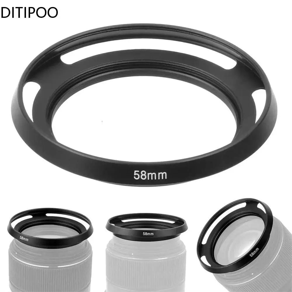37 39 40.5 43 46 49 52 58mm Metal Tlted Vented Lens Hood Shade for Leica M Contax Fu-jifilm Olympus Nikon Canon So-ny Oasis Select