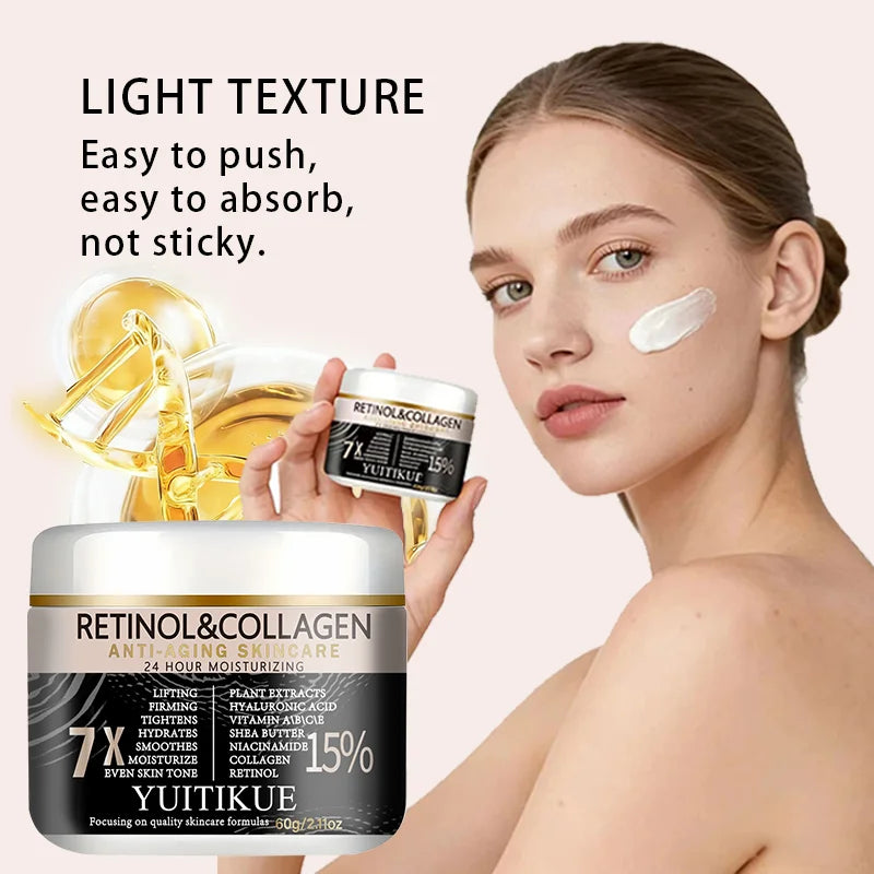 YUITIKUE Retinol Collagen Face Cream – 7X Anti-Aging, 60g