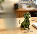 Sitting Dachshund Figurine cute Short-Leg Dog Statue Ornament for DIY customize Pet Lover Gift Modern Aesthetic Room Decor gifts Oasis Select Dachshund green