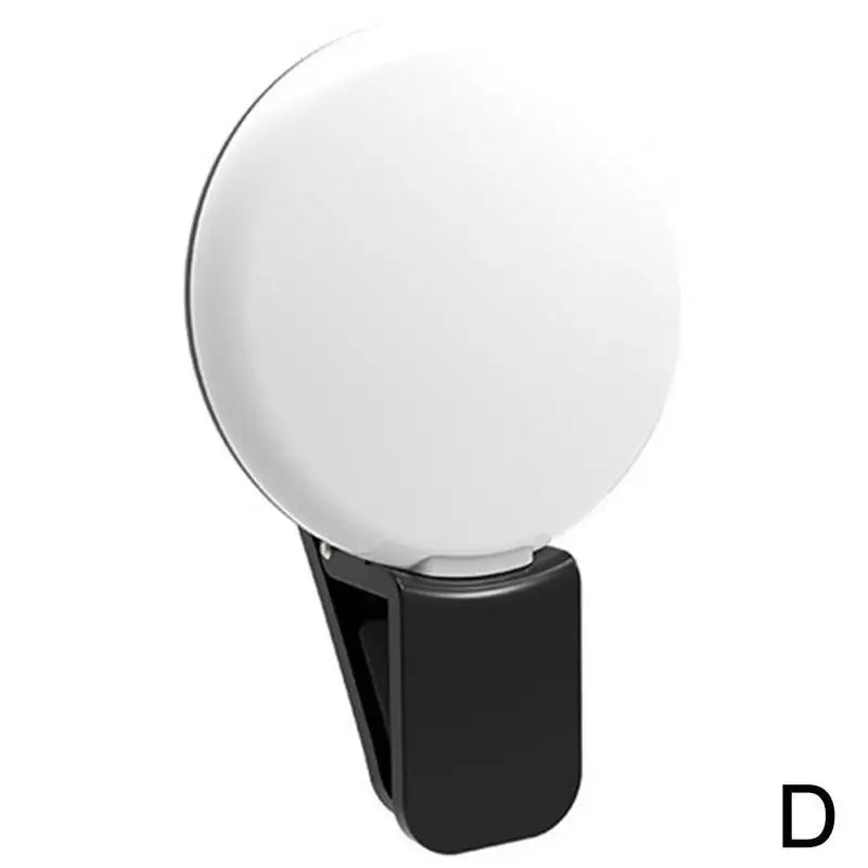 Mobile Phone LED Selfie Ring Light Portable Mini Durable Practical Three Stop Dimming Circle Photography Clip Fill Light Oasis Select black