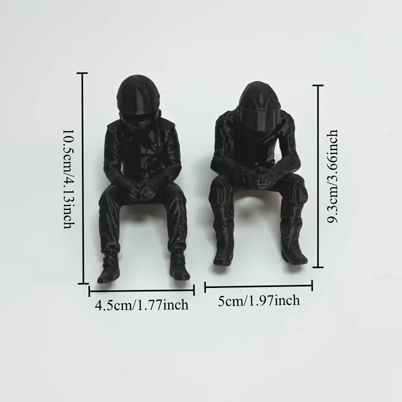 Creative Racing Style Seated Figurine 3D Printed Miniature Home Desk Ornament for Bedroom Gaming Room Home Aesthetic Decor Gifts Oasis Select