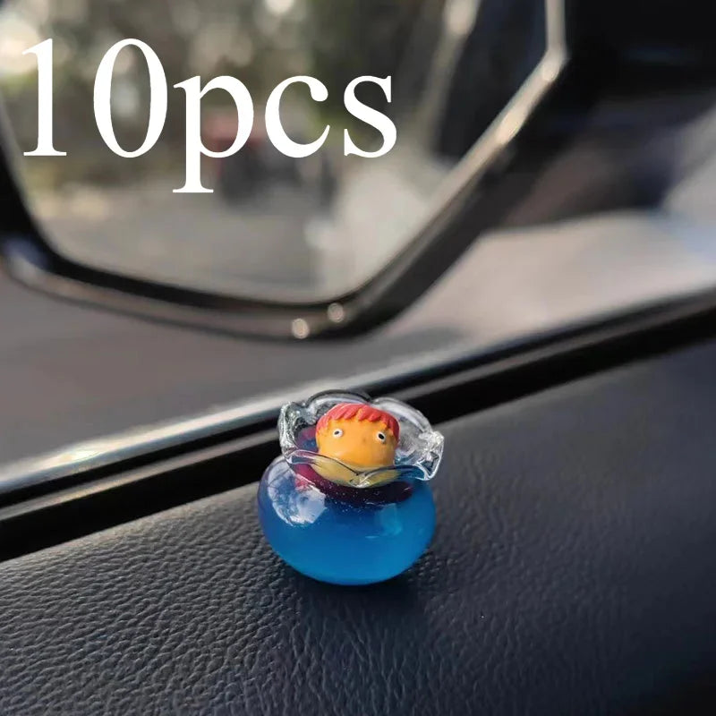 5/10pcs Luminous Mini Resin Garden Decoration Outdoor Patio Lawn Yard Fish Tank Potted Plants Car Ornaments Car Dashboard Toys Oasis Select 10pcs