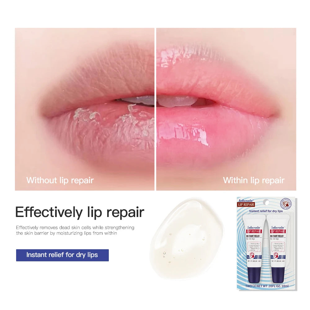 2pcs/Lot Moisturizing Lip Repair Gel Instant Relief For Dry Lips Liquid Lip Balm Paraben Free Lip Care Product Reduce Lips Line Oasis Select