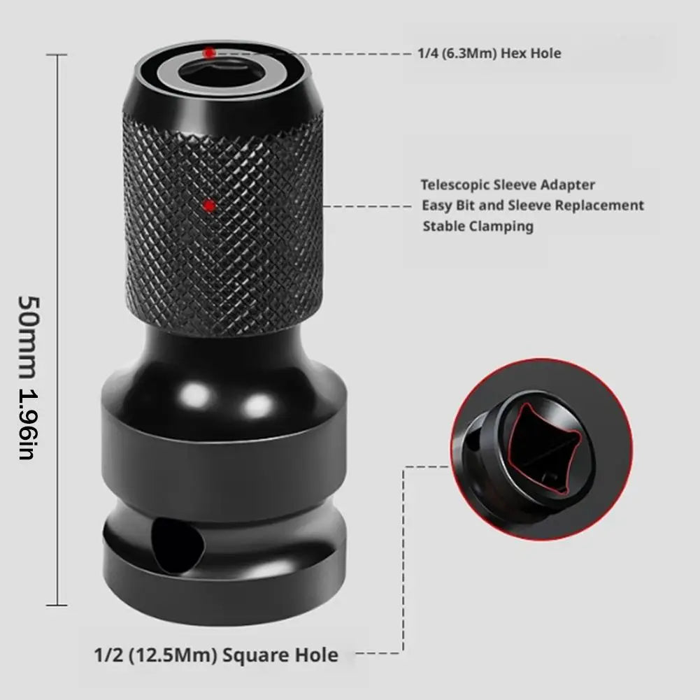 1/2" to 1/4" Hex Socket Adapter for Impact Wrench & Power Tools