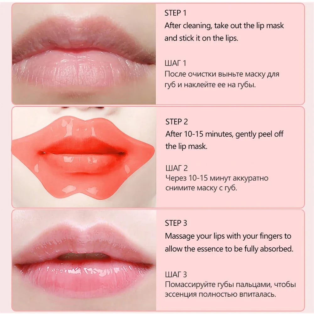 BIOAQUA Cherry Gollagen Hydrating Lip Mask Moisturizing Nourishing Anti-Drying Lightening 20pcs Oasis Select