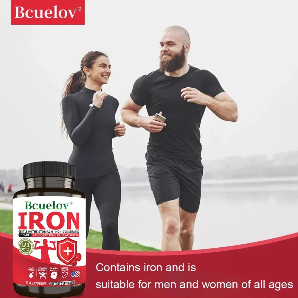 Bcuelov Iron Supplements 15mg – Energy, Immunity & Brain Health
