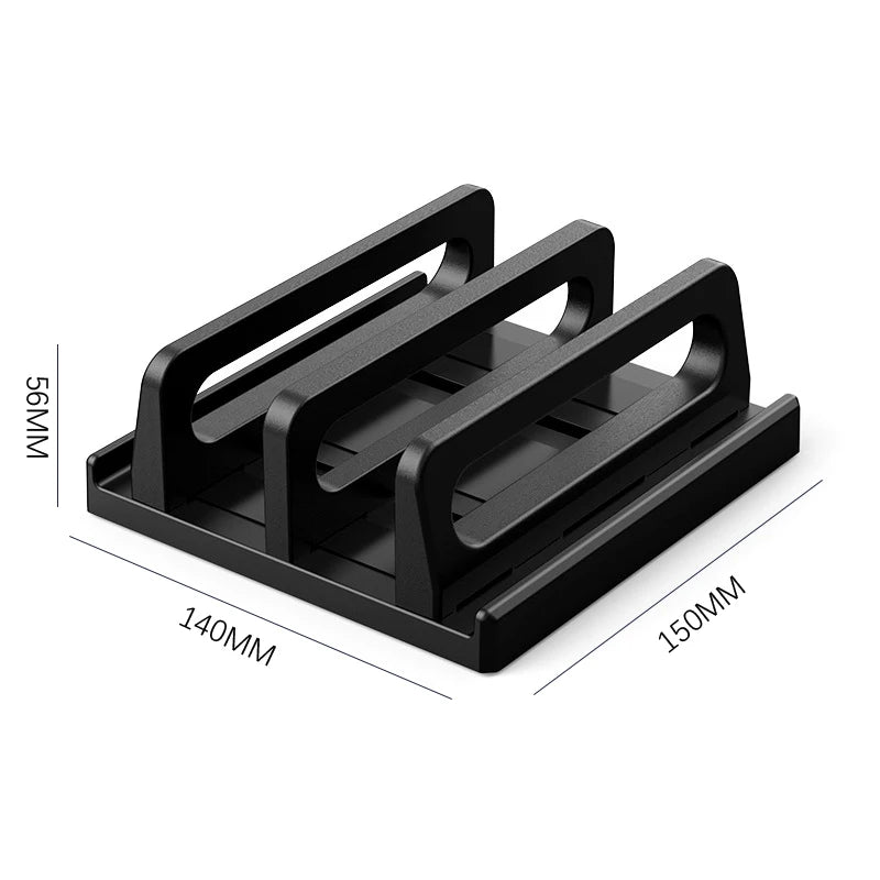 Dual-Slot Adjustable Vertical Laptop Stand ABS Plastic 4in1 Design Space-Saving For MacBook Chromebook Surface HP Dell Book IPad Oasis Select A2