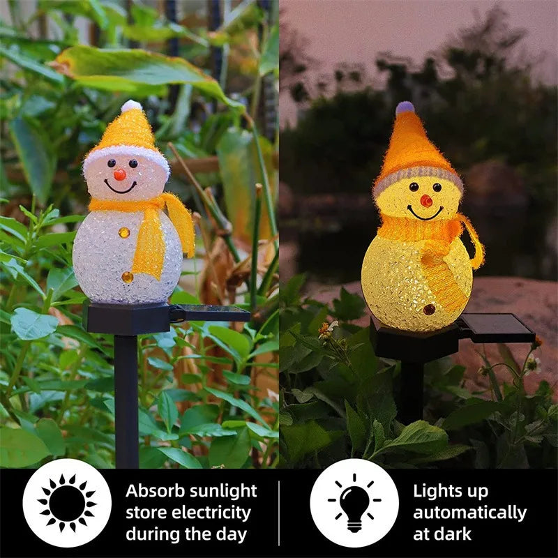 Solar Christmas Snowman Ground Insert Lawn Light, Outdoor Christmas Festival Light, Garden Decoration, Courtyard Landscape Light Oasis Select