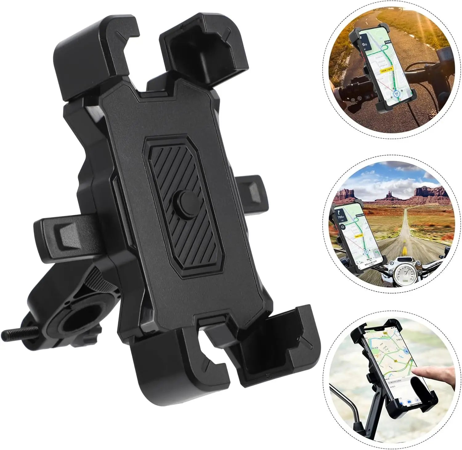 Bike Phone Mount 360 Rotatable Anti Vibration Motorcycle Handlebar Holder Universal Non Slip Cycling GPS Bracket Oasis Select