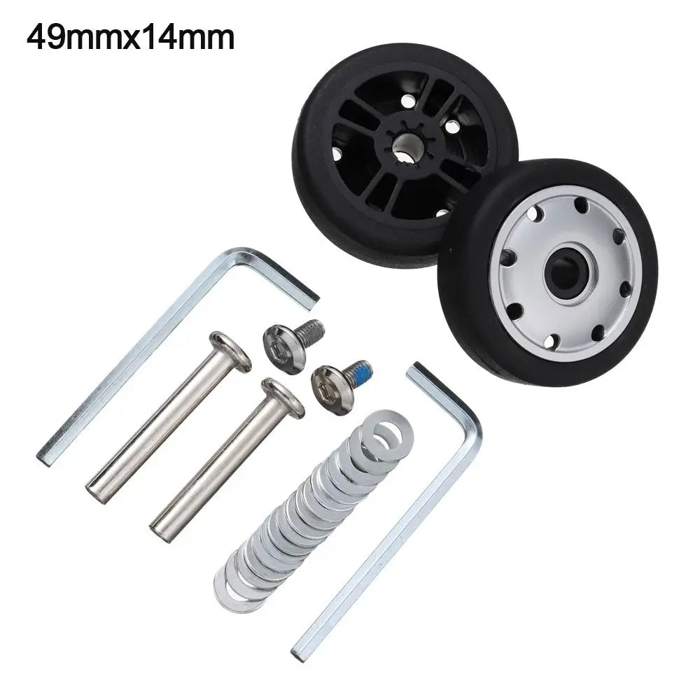 Replacement Caster Wheel Repair Kit Travel Luggage Wheels Suitcase Parts Axles Replace Wheels for Luggage with Vientiane Wheel Oasis Select 49mm x 14mm