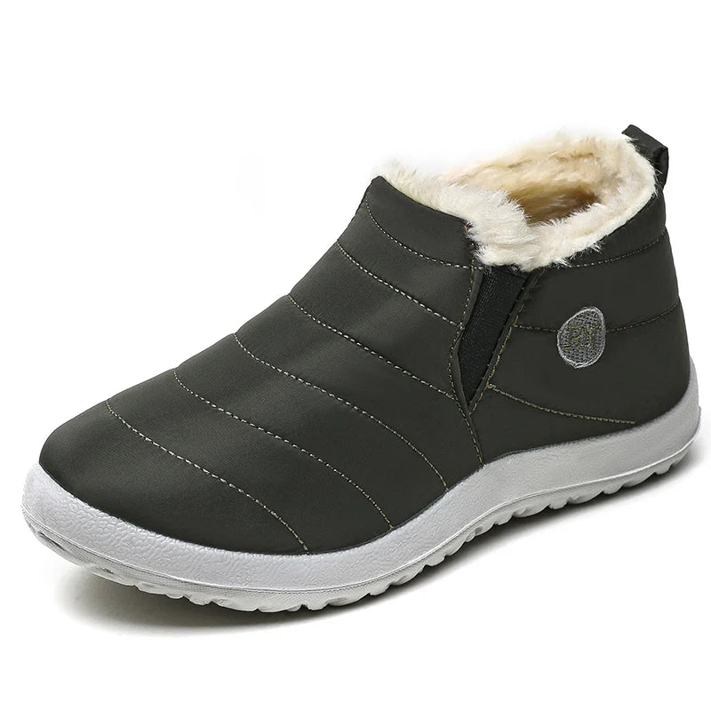 Men's Boots Slip On Winter Shoes For Men Ankle Boots Winter Booties For Men Fur Shoes Waterproof Snow Boots Warm Casual Botas Oasis Select Green N 39