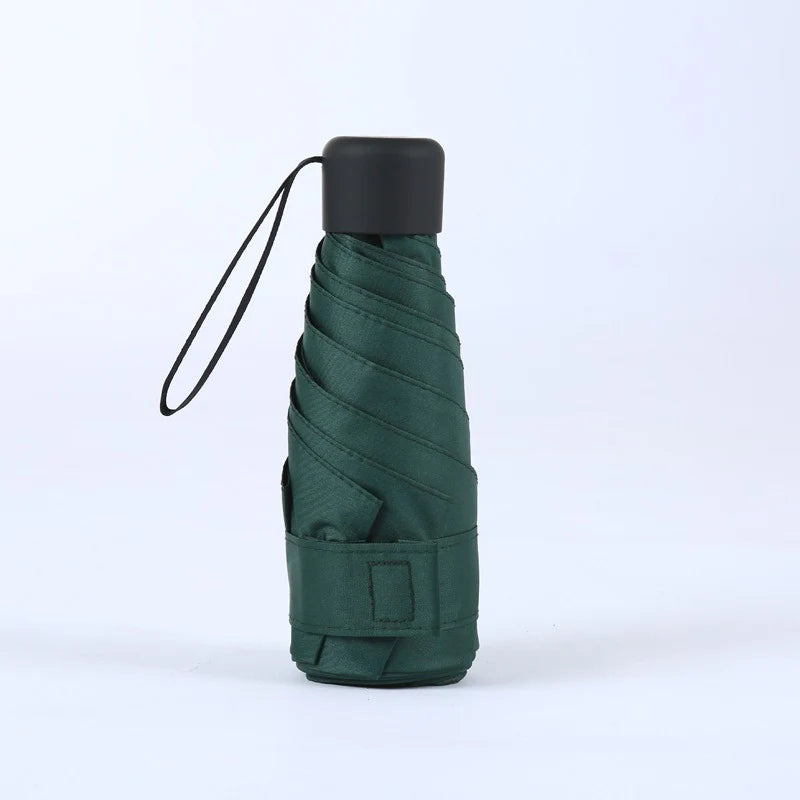 Mini Ultralight Pocket Women's Small Windproof Folding Umbrella Travel Compact Rain Men's Umbrella Sunscreen Umbrella Outdoor Um Oasis Select Green-1pcs 6K