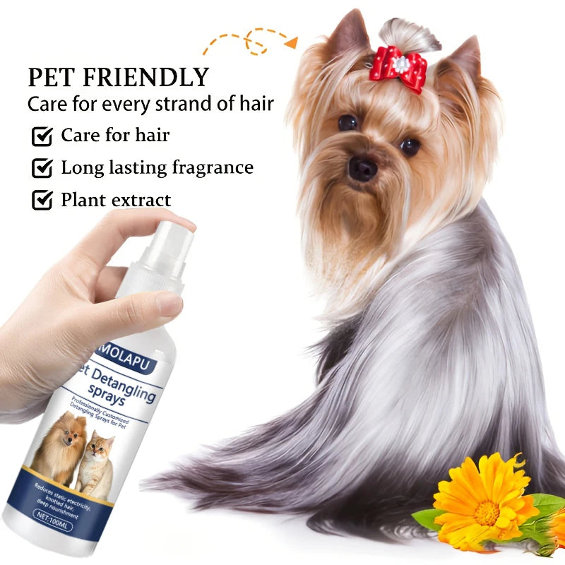 Cat and Dog Hair Tangle Prevention Spray – Leave-In Conditioner to Detangle Pet Hair. A Professional Formula Specifically Designed for Pet Grooming to Prevent Hair from Getting Tangled. This Spray Also Reduces Static Electr Oasis Select