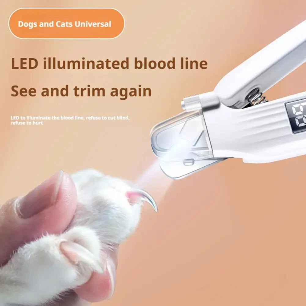 Pet Nail Clipper Trimmer with LED Light USB Rechargeable Electric Nail Clipper Display Nail Grinder Prevent Injury Low Noise Oasis Select