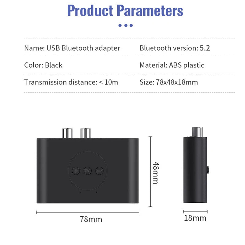 Bluetooth 5.2 Audio Receiver NFC U Disk RCA 3.5mm AUX USB Stereo Music Wireless Adapter With Mic For Car Kit Speaker Amplifier Oasis Select