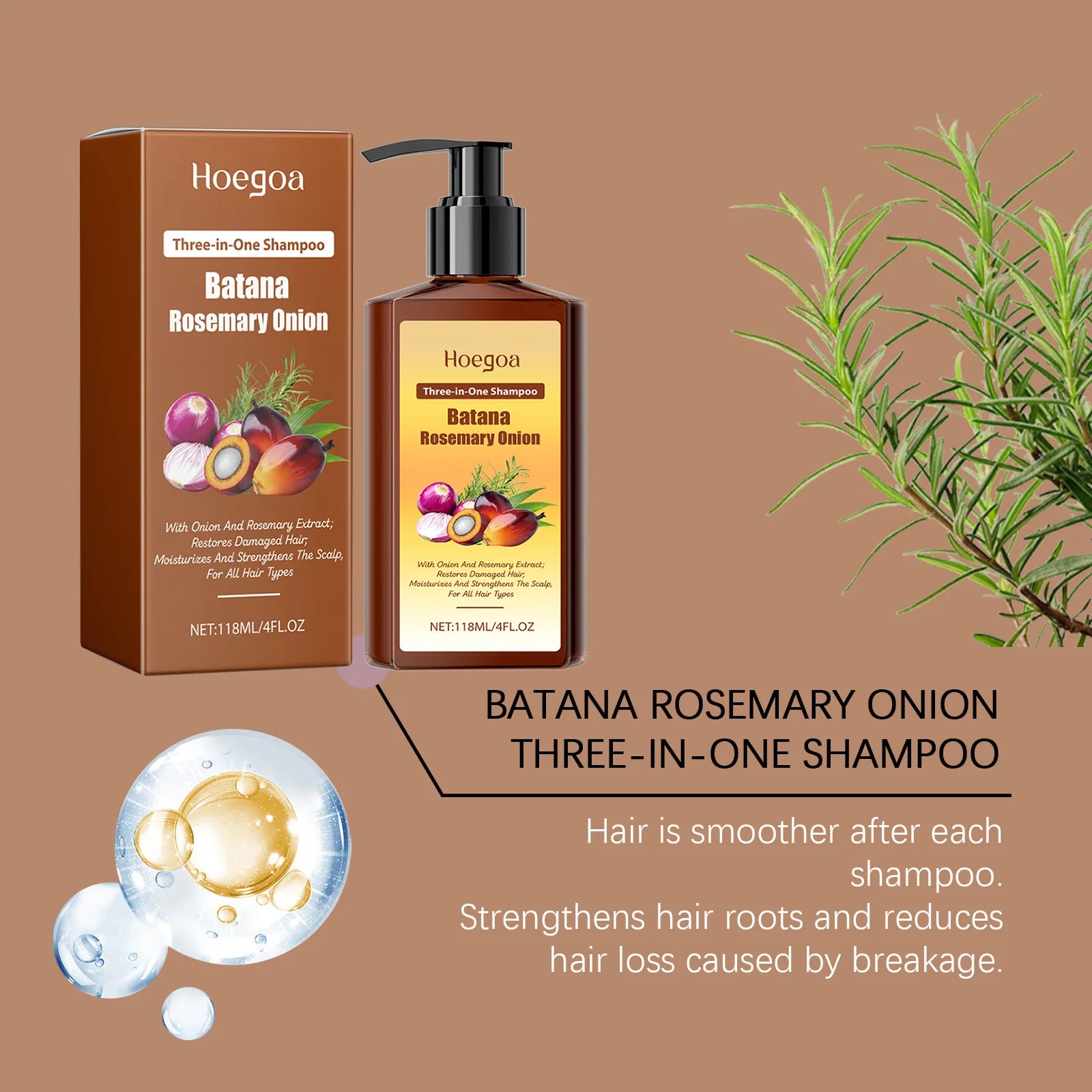 3in1 Batana Rosemary Shampoo Hair Growth Anti Loss Soothing Scalp Oasis Select