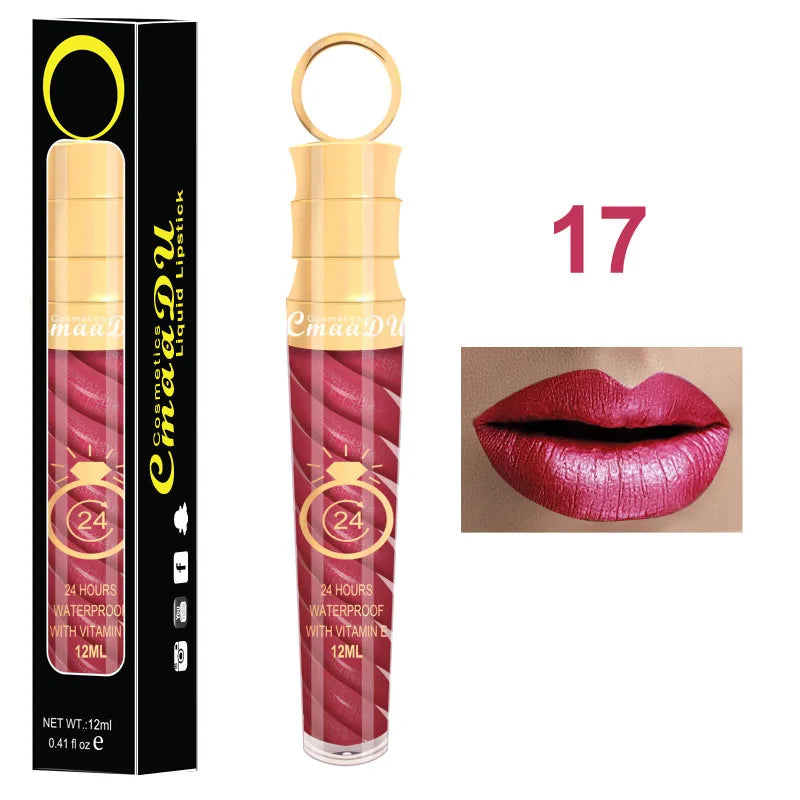 1 Pcs Matte Lip Gloss Waterproof Selection Spiral Glossy Lipstick Long-lasting Non-stick Cup Non-fading Exquisite Gift Oasis Select 17