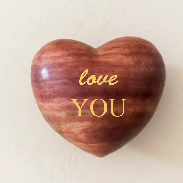 New Valentine's Day decoration pocket hug wooden heart token wooden love engraved gift Oasis Select love You 3 3 2cm