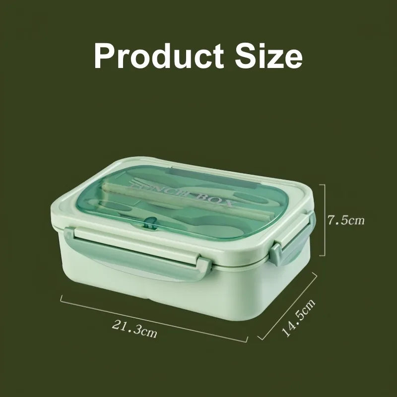 3-Compartment Bento Lunch Box Food Grade PP Microwave Safe Leakproof Reusable with Cutlery Thermal Bag for Office Students Oasis Select