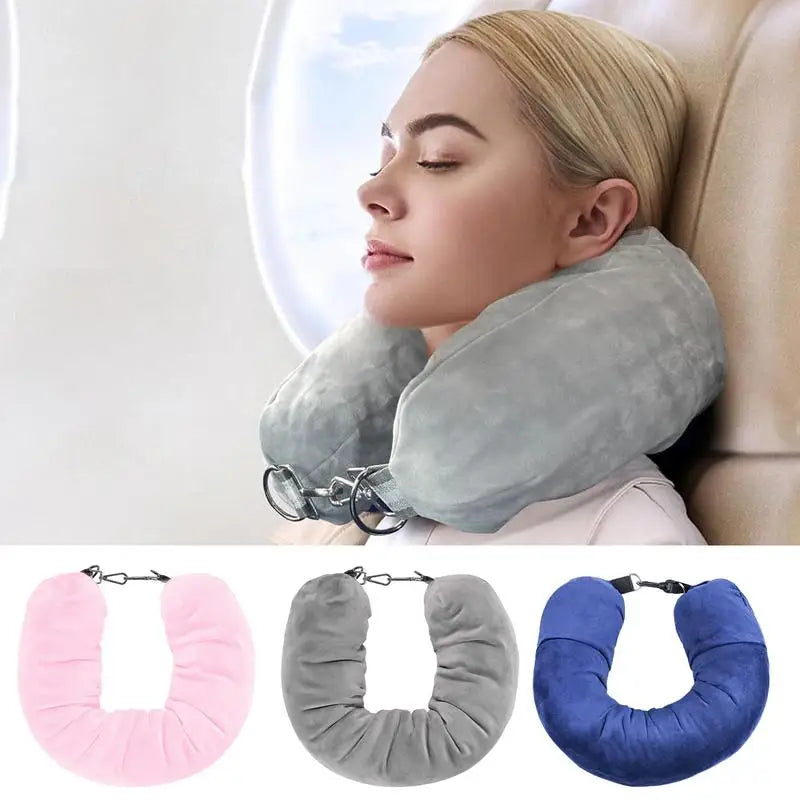 Stuffable Neck Pillow Velvet Soft Neck Pillowcase Travel Stuffable Comfortable No Filler Portable Luggage Pillowcase Storage Bag Oasis Select