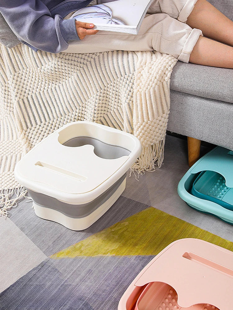 Foldable Footbath Massage Bucket Soaking Bucket Folding Basin Spa Foot Bath Bucket Household Sauna Bathtub Pedicure Bath Bathtub Oasis Select