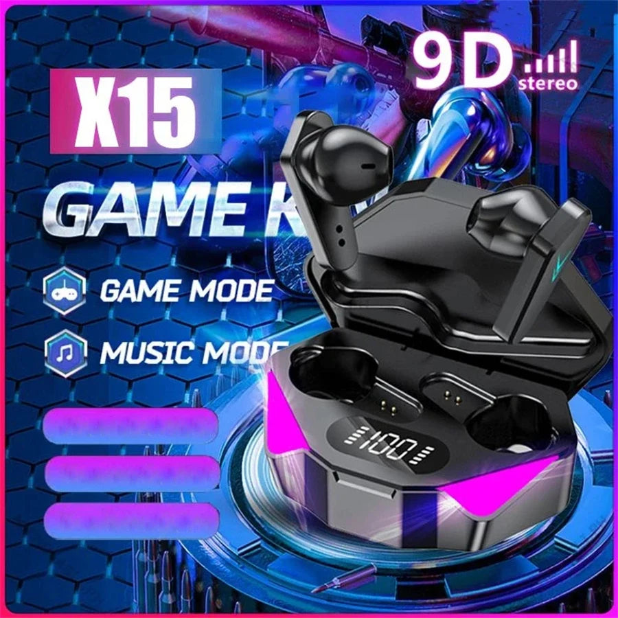 NEW AIR X15 Earphones Bluetooth Wireless Gamer Headphones Sport Low Latency Earbuds fone Gamer Headset Gamer With Mic Handfree Oasis Select
