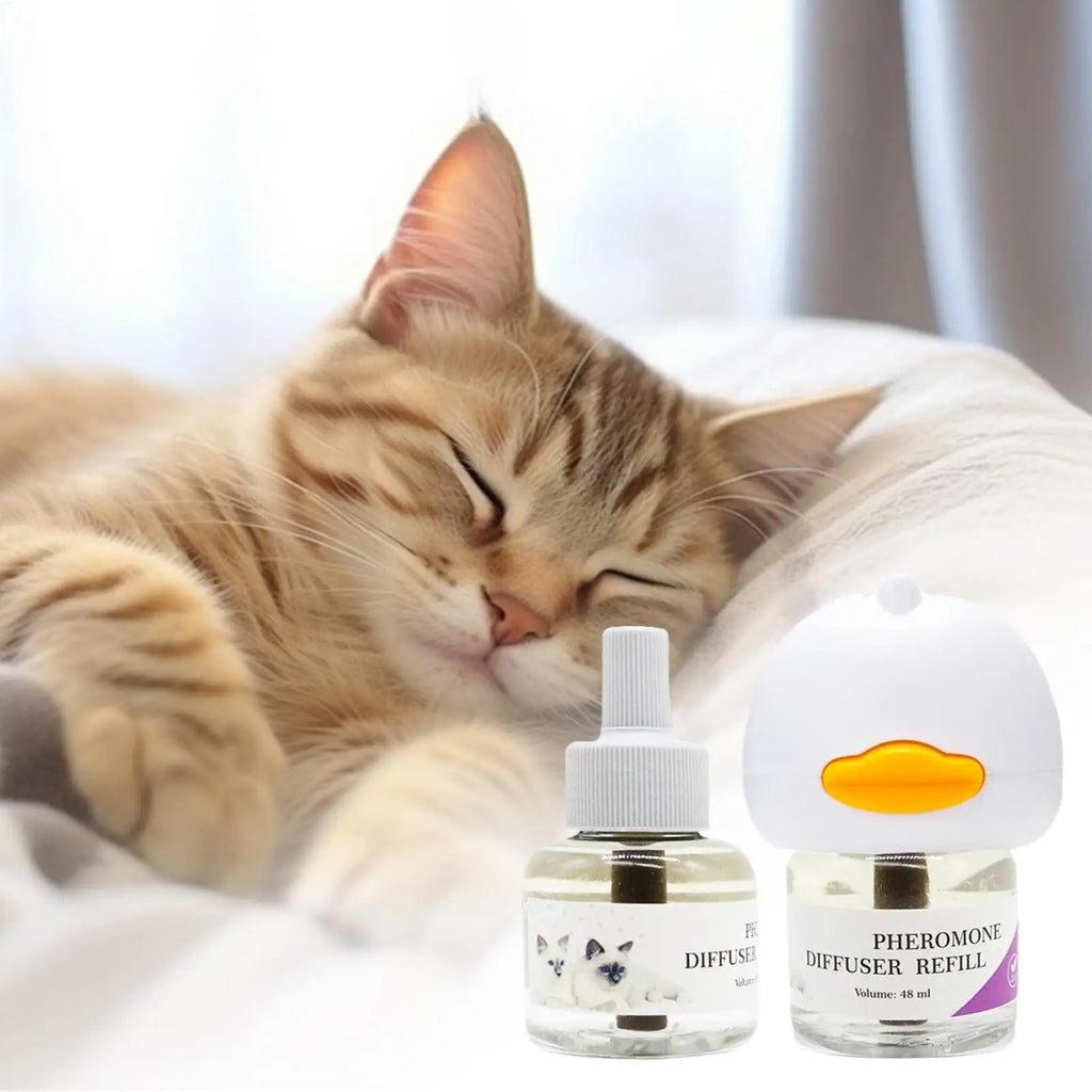Cat Pheromone Diffuser Safe Cat Calming Diffuser Ease Stress Quiet Sleep Comfort Supplies Plug for House Travel Kitten Spraying Oasis Select