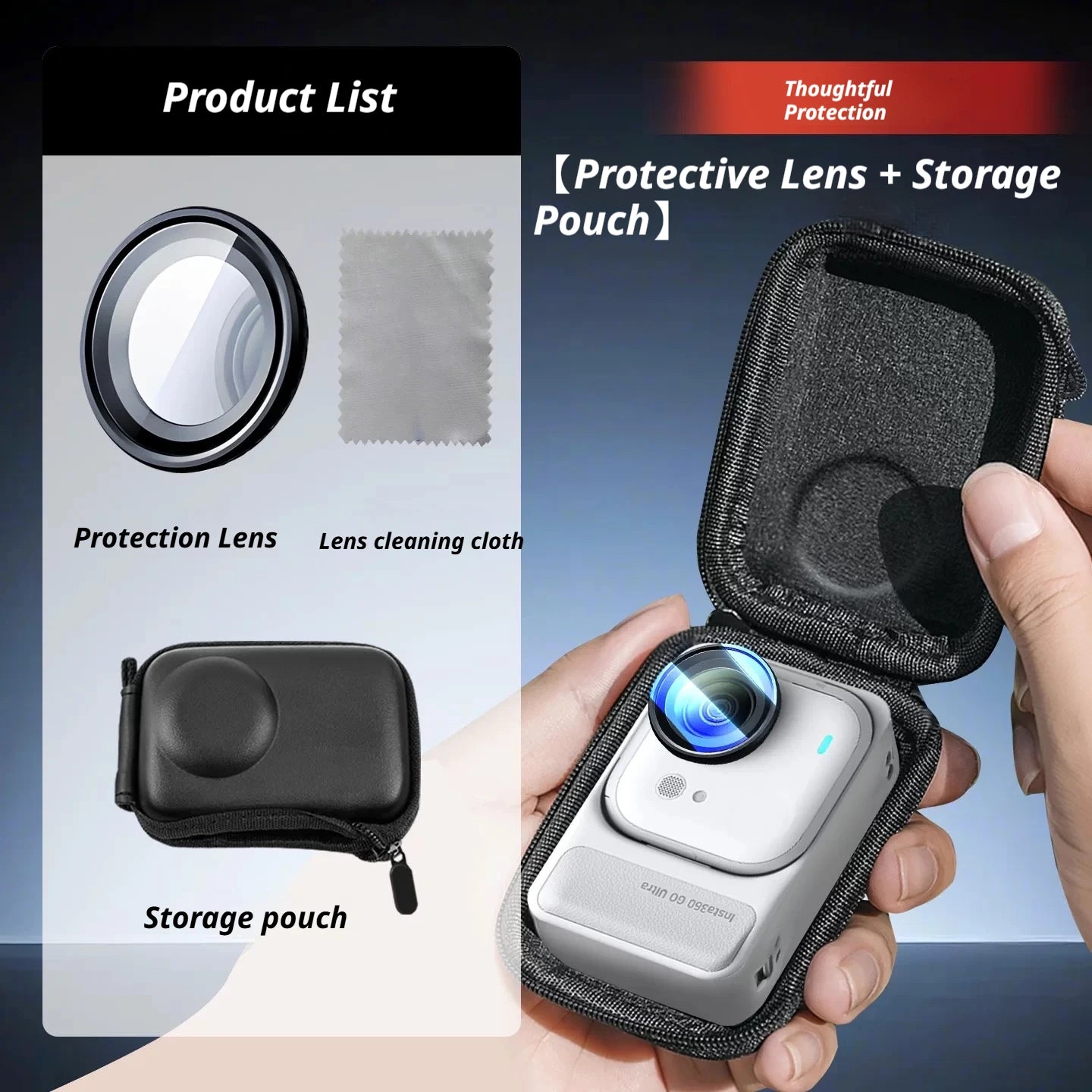 Insta360 Go Ultra Tempered Glass Lens Protector | Anti-Fog