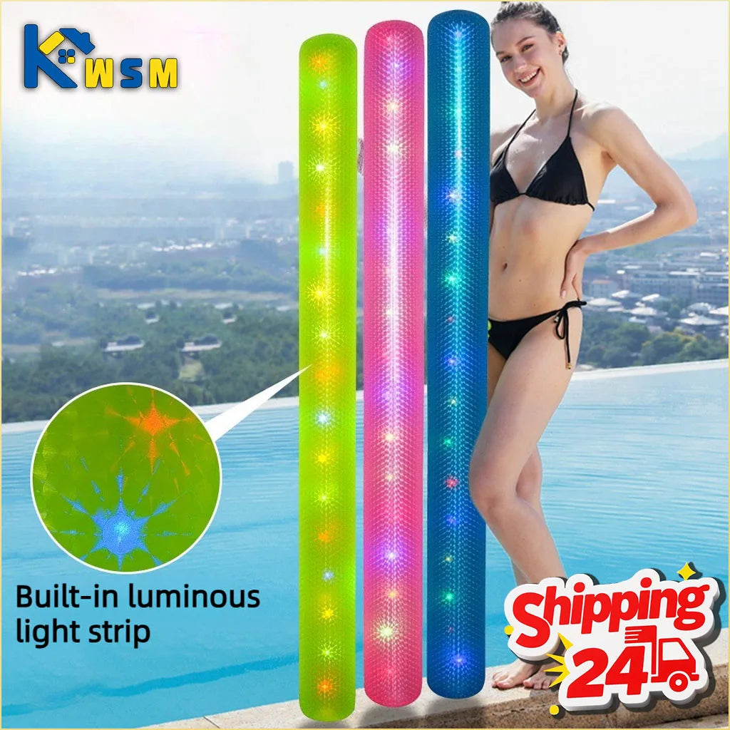 1-3PCS Inflatable Swim Stick Floating Pool Noodle with LED for Kids Adults Swimming Training Water Play Beach Party Supplies Oasis Select