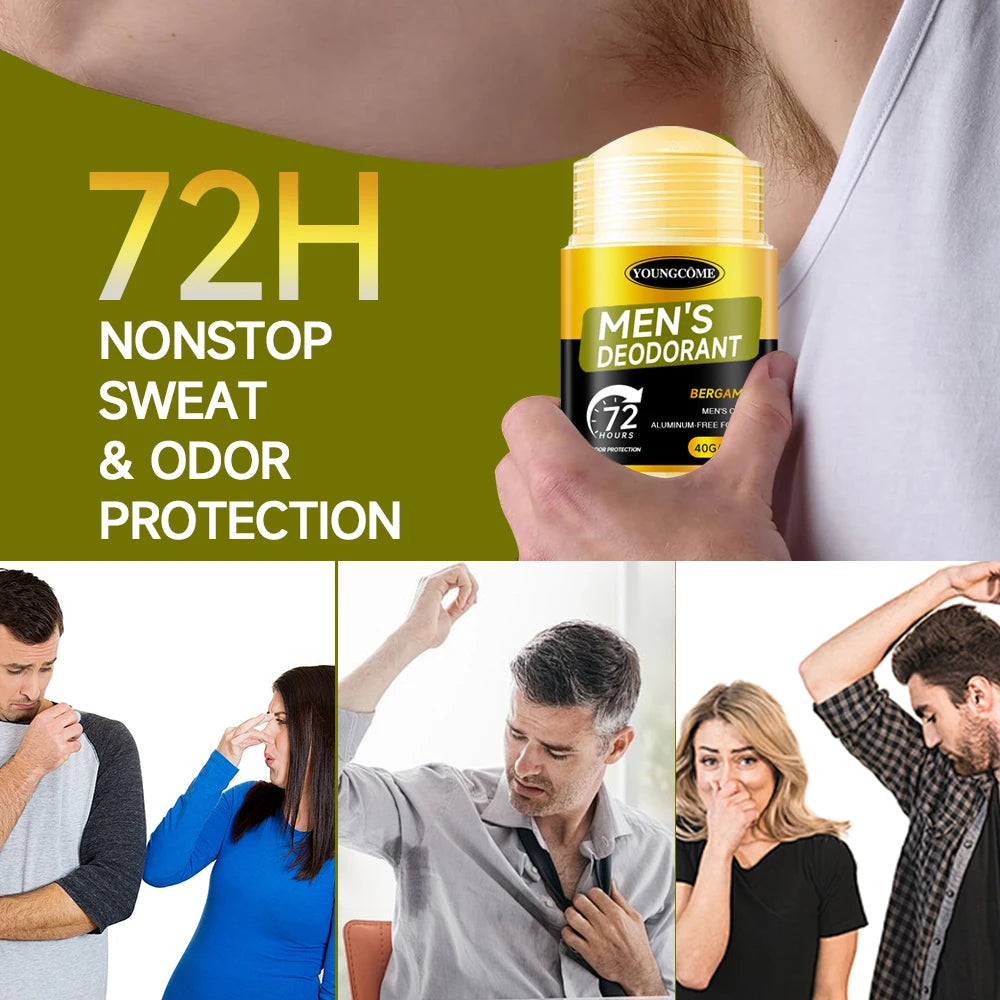 Men Sandalwood Deodorant Stick Anti Sweating Keep Drying Lasting Fragrance Remove Armpit Odor Underarm Refresh Sticks 1/2/4set Oasis Select