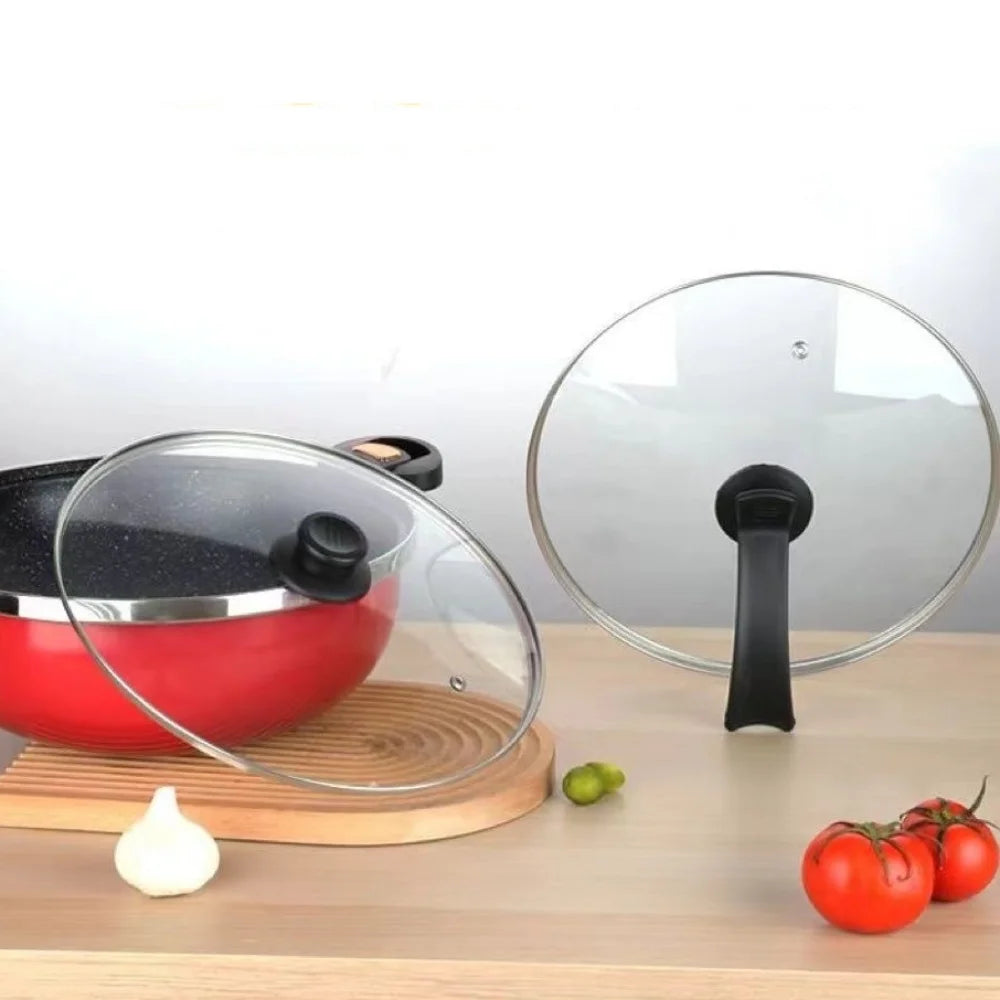 Durable Universal Pot Cover Tempered Glass Visible Pot Lid Knob Stainless Steel Frying Pan Cover Kitchen Accessories Oasis Select